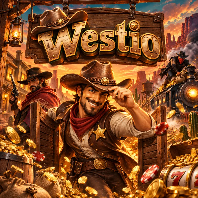 The Westio frontier town at sunset